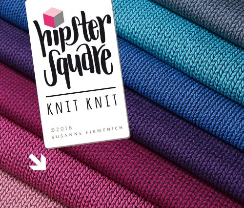 RESTSTÜCK 0,90m !!! - Bio Jacquard Jersey - Knit Knit - ortensia/schwarz - Hamburger Liebe - Hipster Square